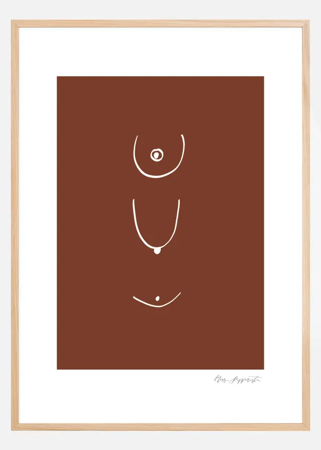 Thin lines - Brown Plakat