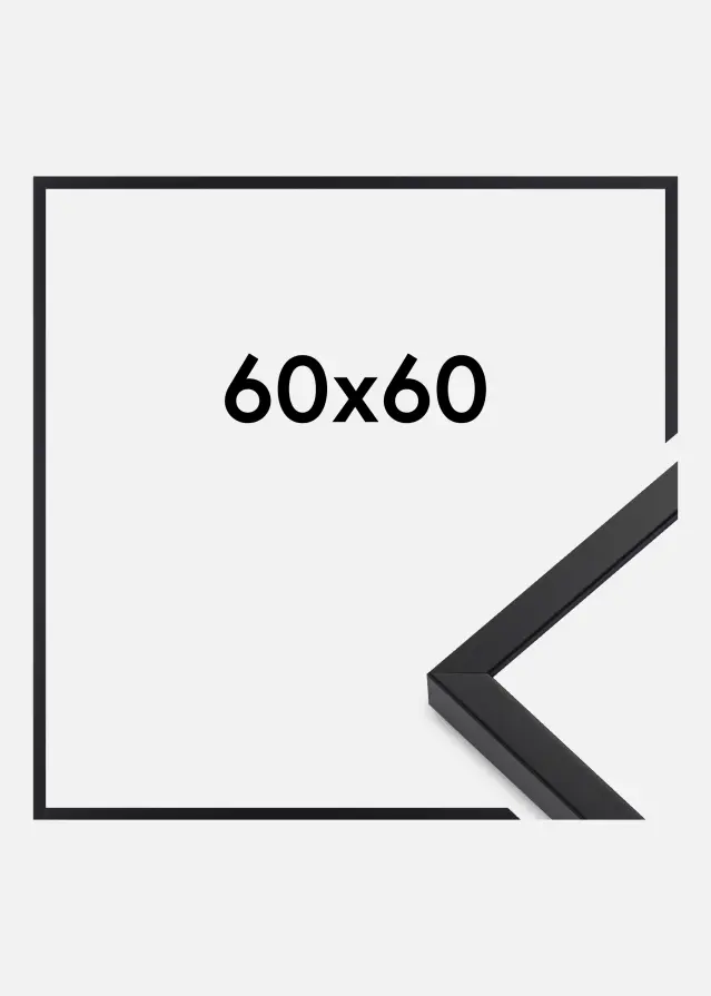 Ramme E-Line Akrylglas Sort 60x60 cm