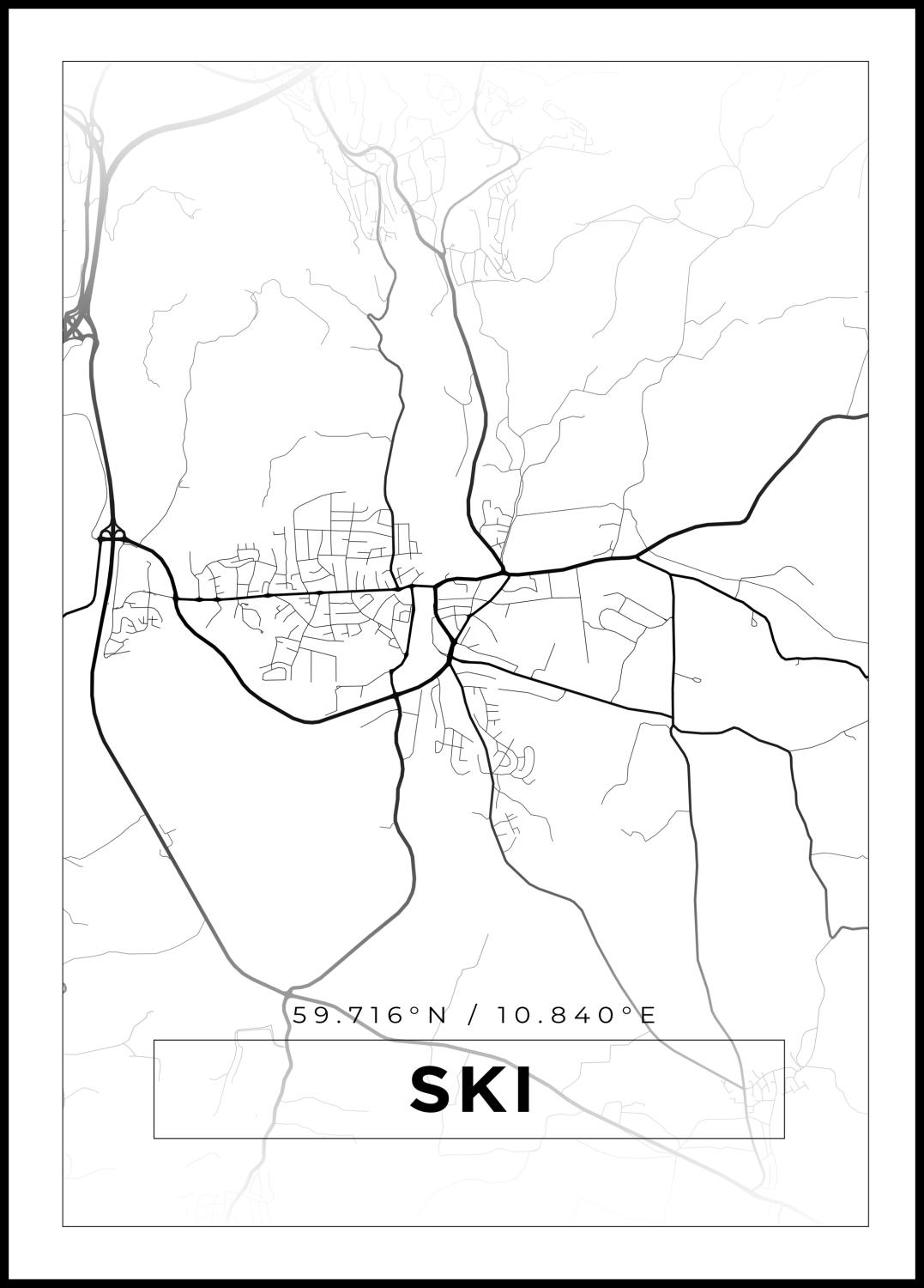 Product Image for Kort - Ski - Hvid Plakat (21x29.7 cm (A4))