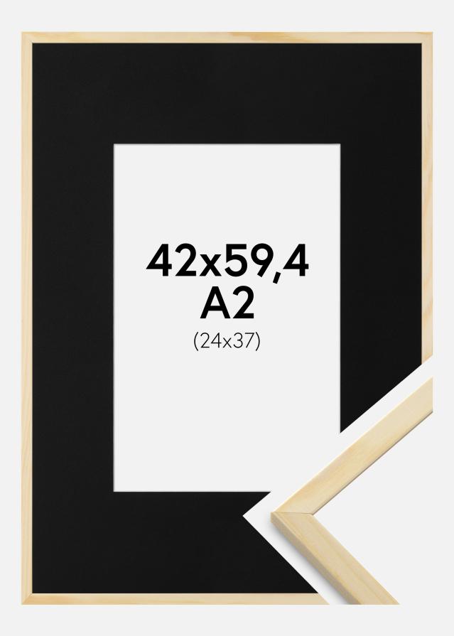 Ramme Galant Fyr 42x59,4 cm (A2) - Passepartout Sort 25x38 cm