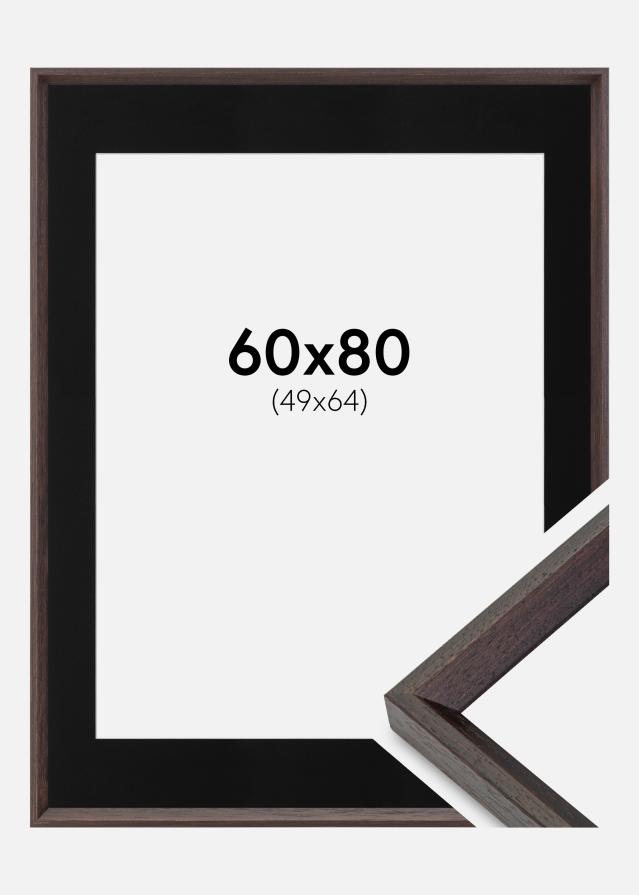 Ramme Globe Espresso 60x80 cm - Passepartout Sort 50x65 cm