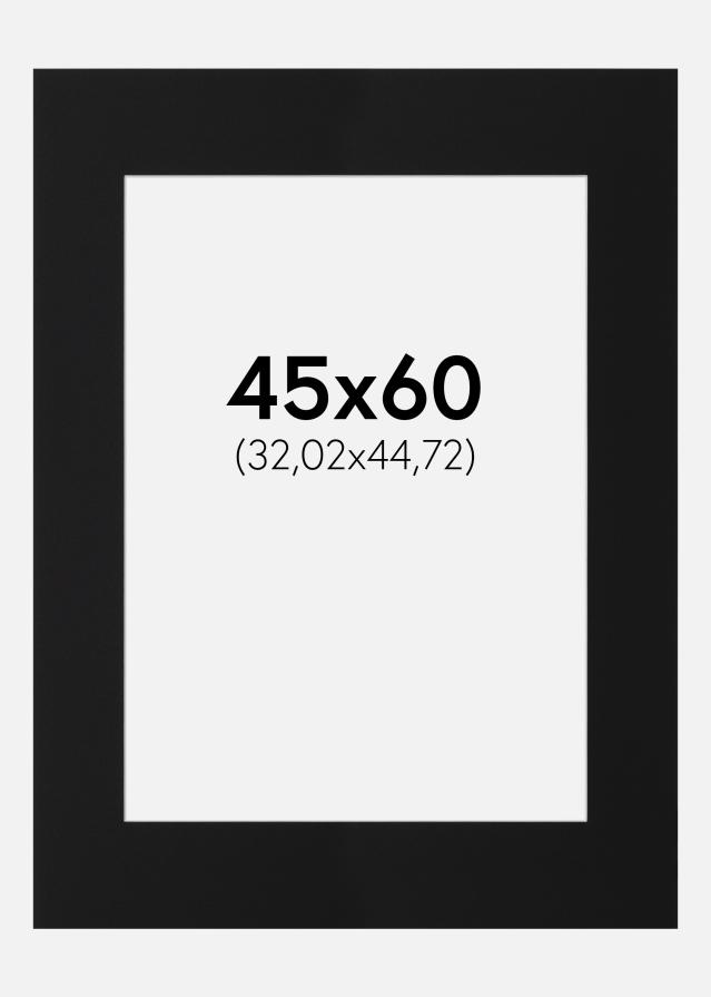 Passepartout Sort Standard (Hvid kerne) 45x60 cm (32,02x44,72)