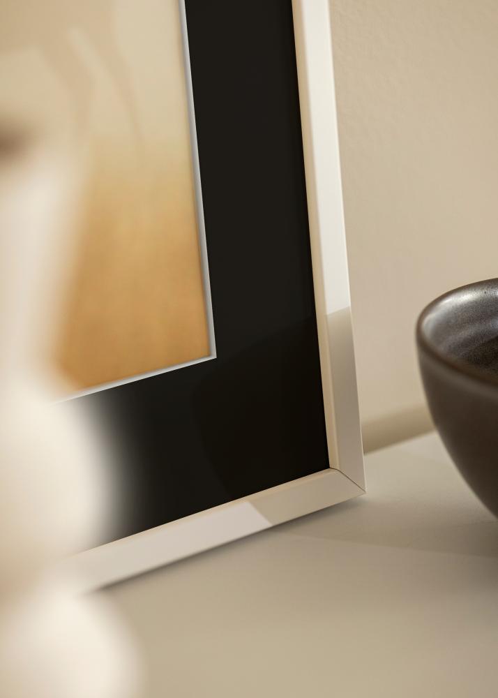 Ramme E-Line Hvid 30x40 cm - Passepartout Sort 8x12 inches