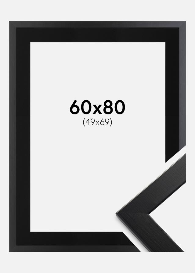 Ramme Trendline Sort 60x80 cm - Passepartout Sort 50x70 cm