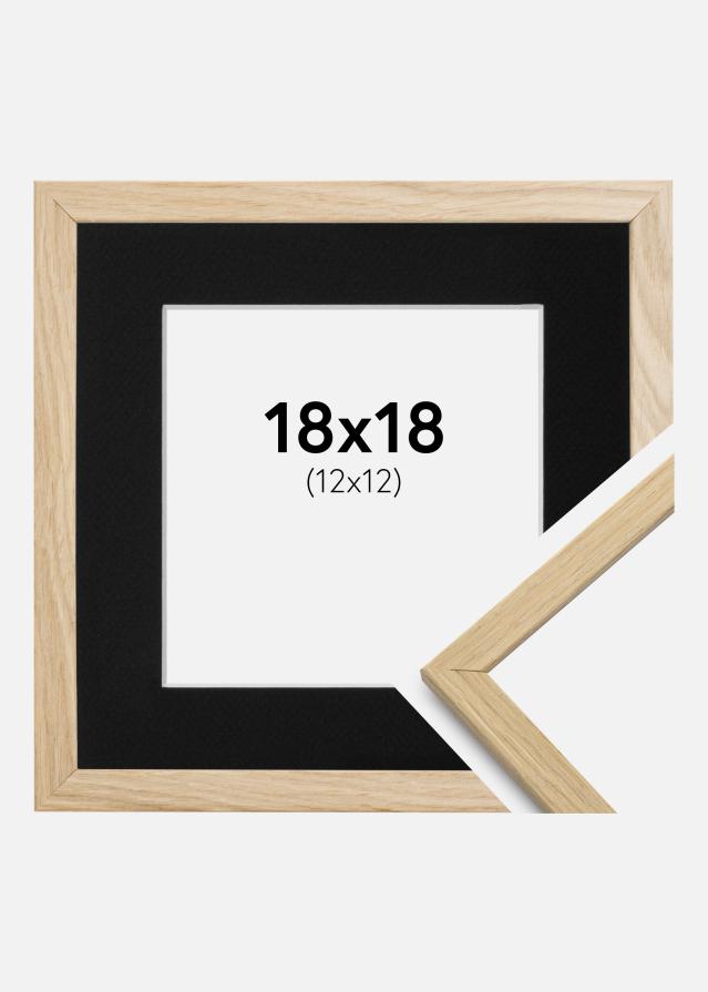 Ramme Edsbyn Eg 18x18 cm - Passepartout Sort 13x13 cm