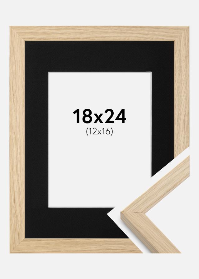 Ramme Grimsåker Eg 18x24 cm - Passepartout Sort 13x17 cm