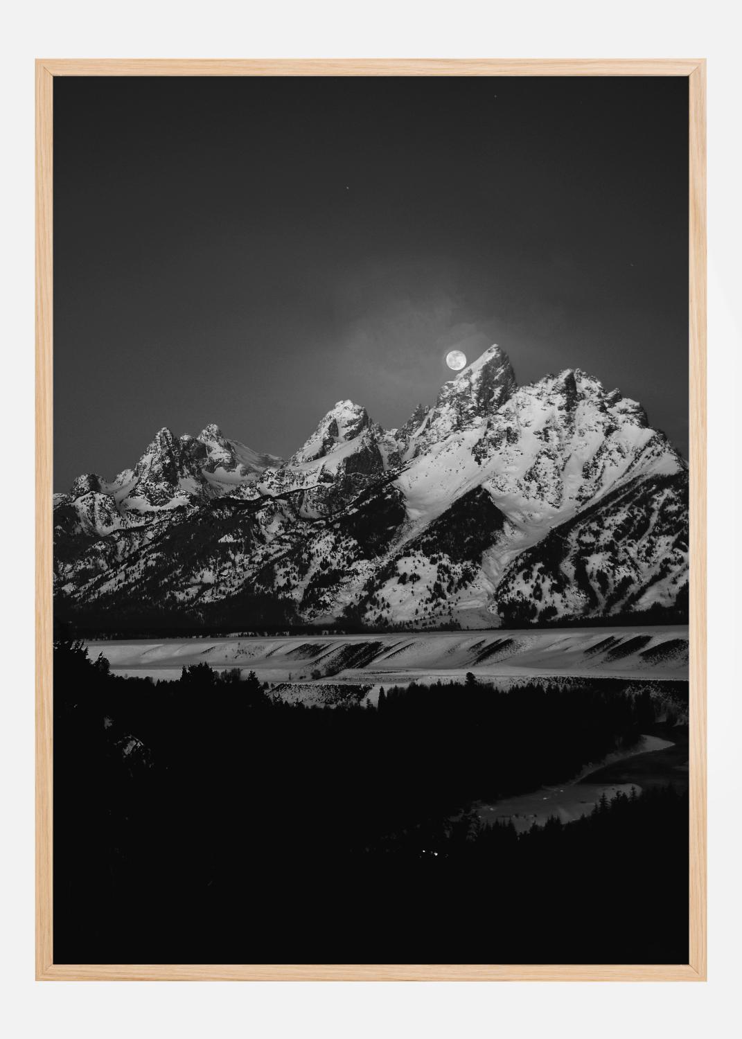 Product Image for Full Moon Sets in the Teton Mountain Range Plakat (21x29.7 cm (A4))