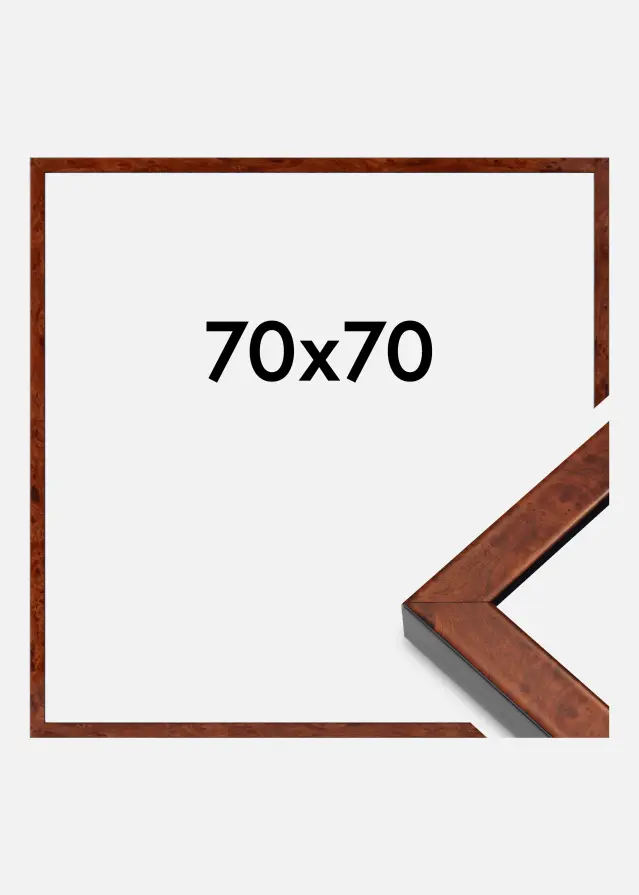 Ramme Hermes Akrylglas Burr Walnut 70x70 cm