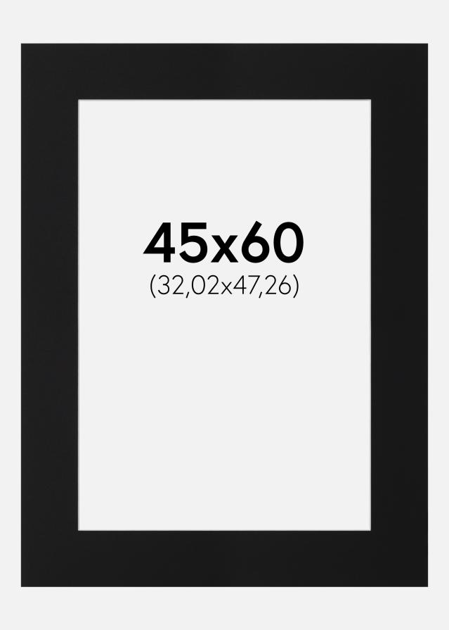 Passepartout Sort Standard (Hvid kerne) 45x60 cm (32,02x47,26)