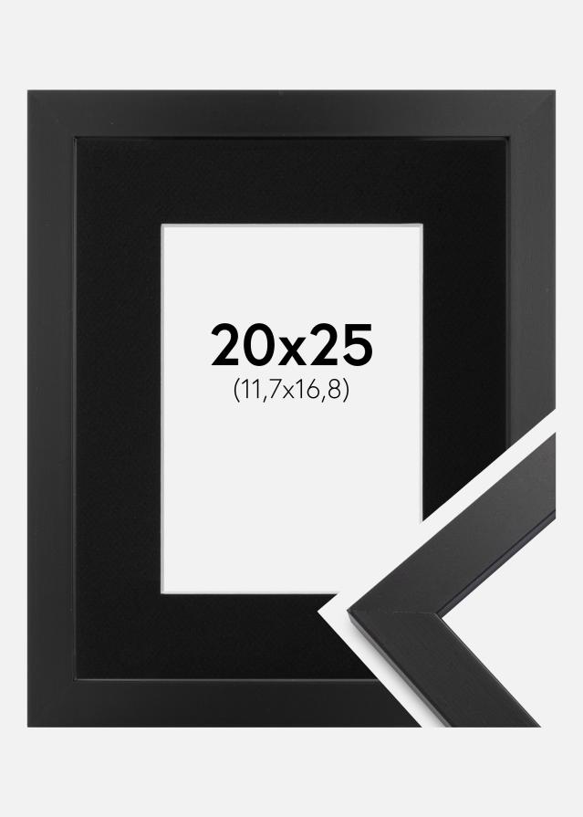 Ramme Black Wood 20x25 cm - Passepartout Sort 5x7 inches