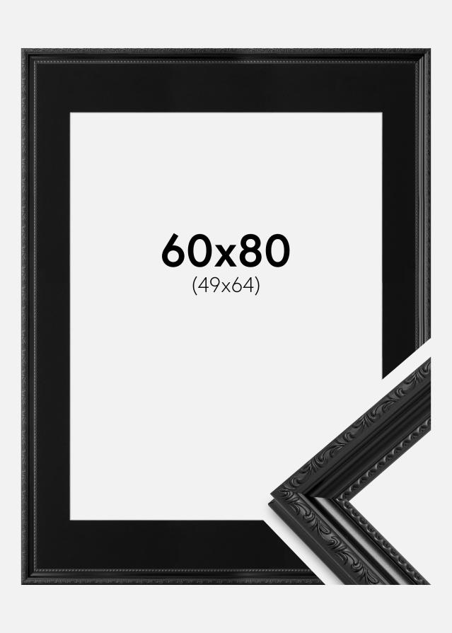 Ramme Abisko Sort 60x80 cm - Passepartout Sort 50x65 cm