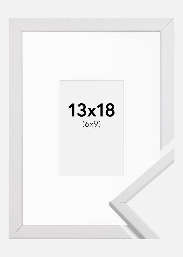 Ramme Galant Hvid 13x18 cm - Passepartout Hvid 7x10 cm