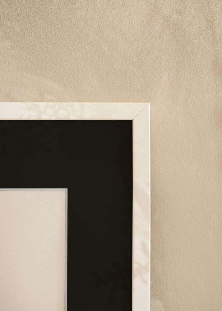 Ramme E-Line Hvid 30x40 cm - Passepartout Sort 8x12 inches