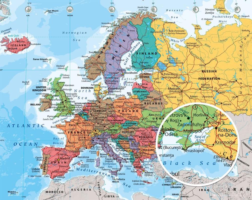 Kort - Europe Plakat