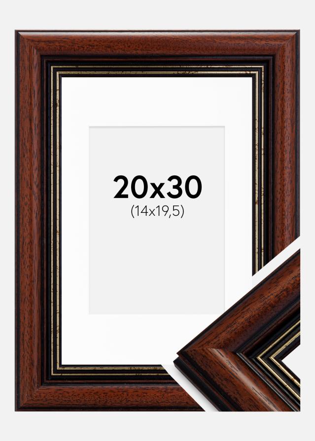 Ramme Old Retro 20x30 cm - Passepartout Hvid 15x21 cm (A5)