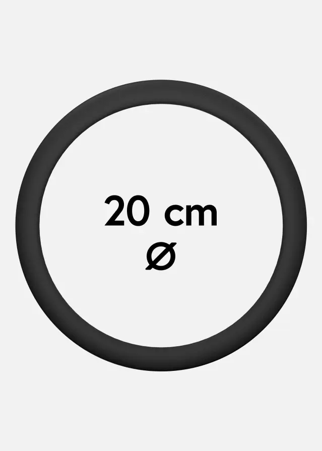 Rund Ramme Akrylglas Sort 20 cm Ø