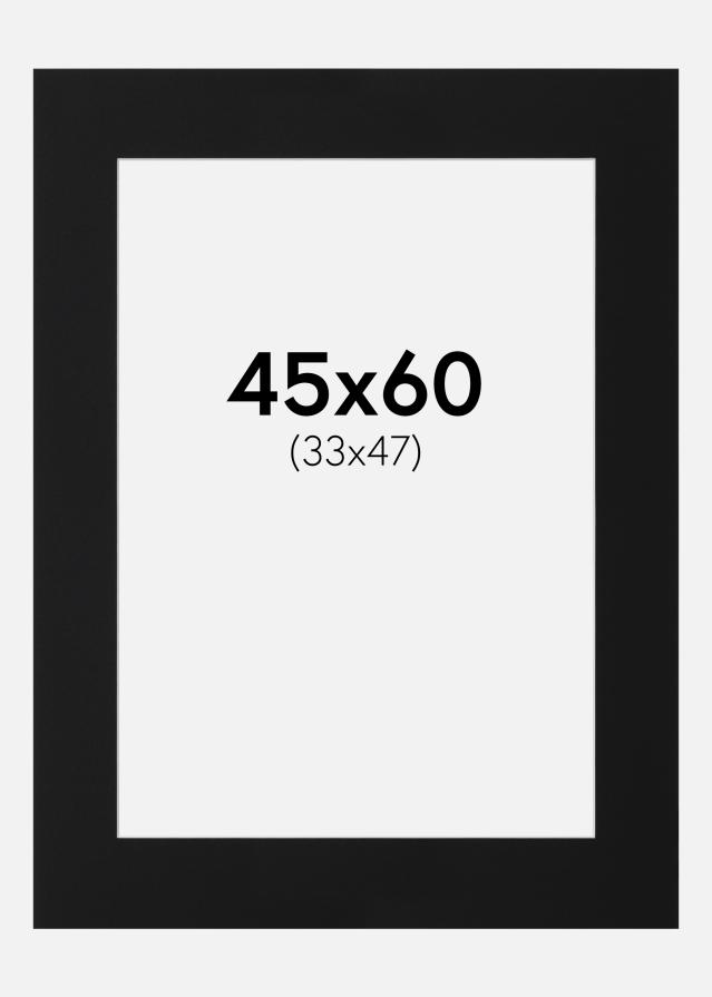 Passepartout Sort Standard (Hvid kerne) 45x60 cm (33x47)