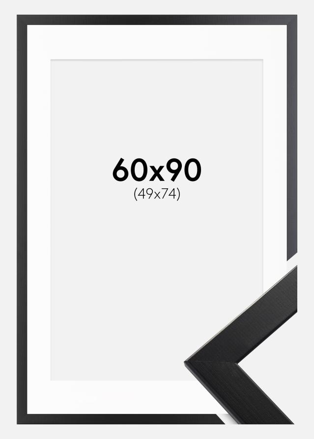 Ramme Trendline Sort 60x90 cm - Passepartout Hvid 50x75 cm