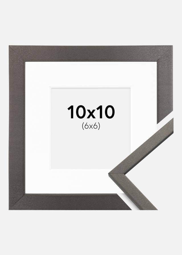 Ramme Edsbyn Grafit 10x10 cm - Passepartout Hvid 7x7 cm