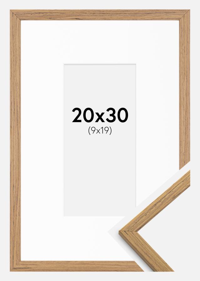 Ramme Edsbyn Teak 20x30 cm - Passepartout Hvid 10x20 cm