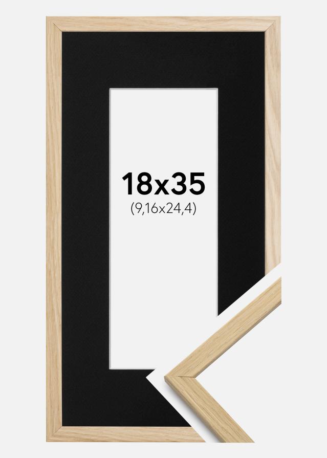 Ramme Edsbyn Eg 18x35 cm - Passepartout Sort 4x10 inches