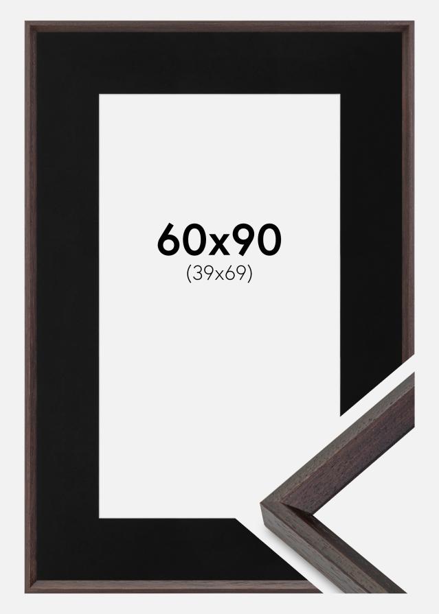 Ramme Globe Espresso 60x90 cm - Passepartout Sort 40x70 cm