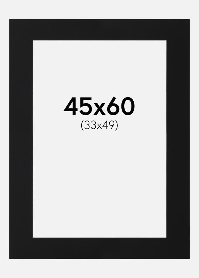Passepartout Sort Standard (Hvid kerne) 45x60 cm (33x49)