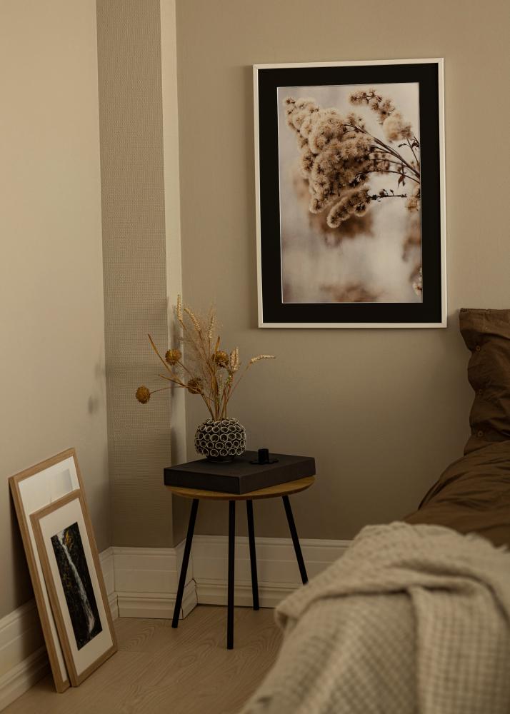 Ramme E-Line Hvid 30x40 cm - Passepartout Sort 8x12 inches
