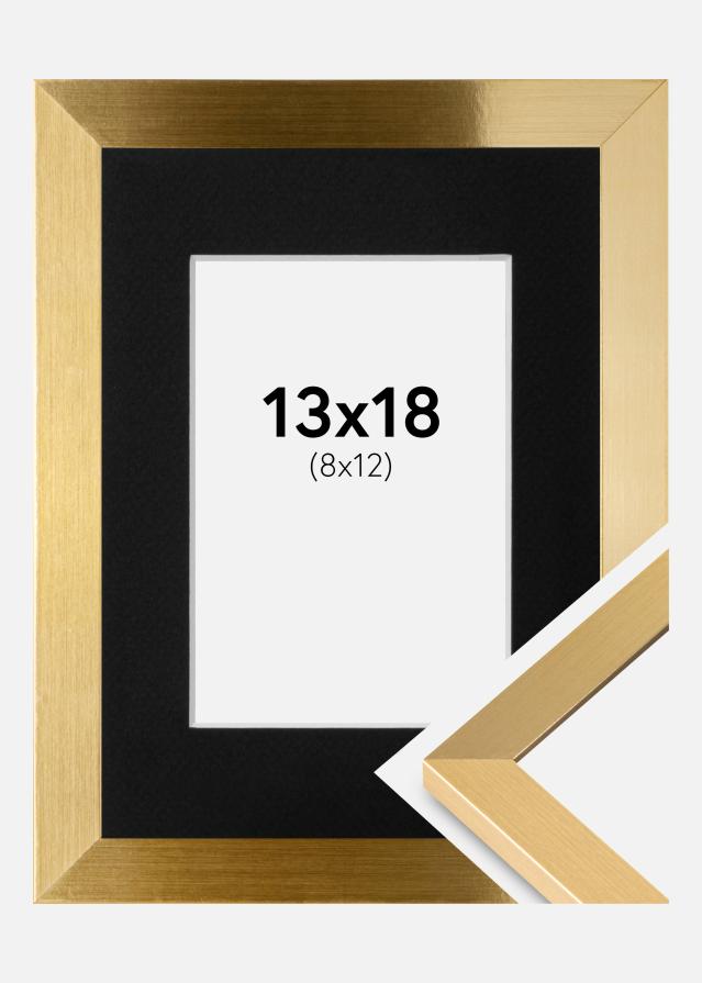Ramme Selection Guld 13x18 cm - Passepartout Sort 9x13 cm