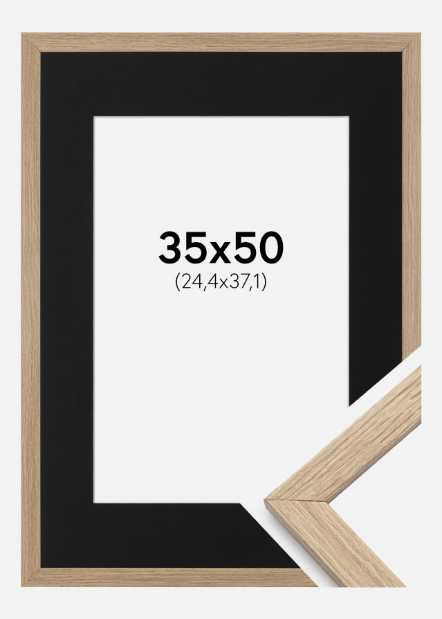 Ramme Stilren Eg 35x50 cm - Passepartout Sort 10x15 inches