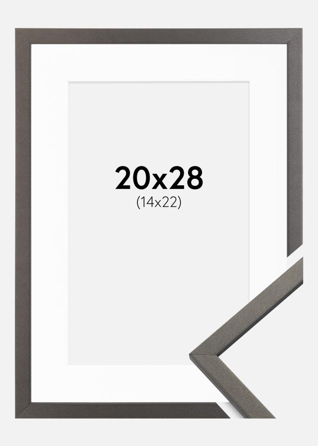 Ramme Edsbyn Grafit 20x28 cm - Passepartout Hvid 15x23 cm