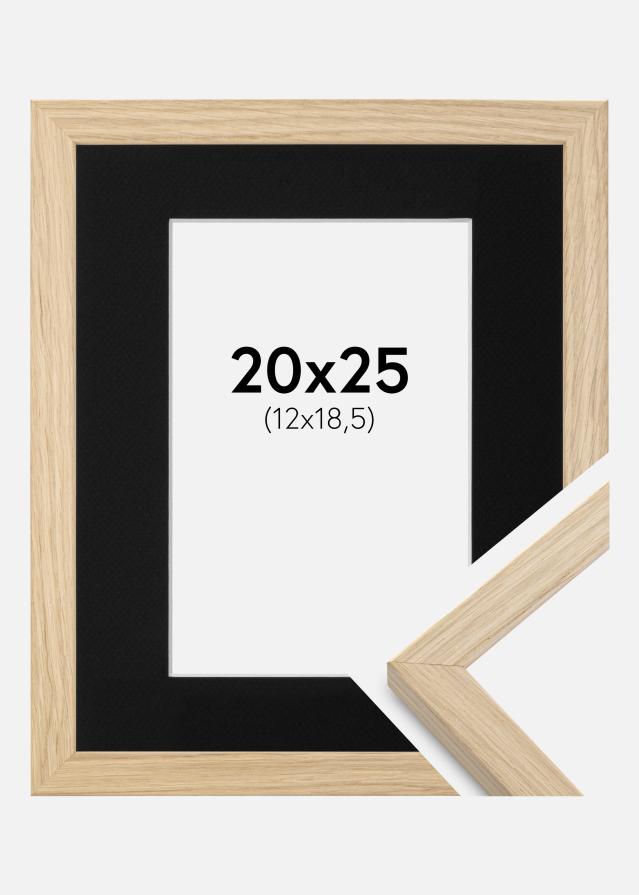 Ramme Grimsåker Eg 20x25 cm - Passepartout Sort 13x19,5 cm