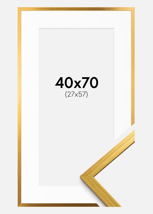 Ramme Edsbyn Guld 40x70 cm - Passepartout Hvid 28x58 cm