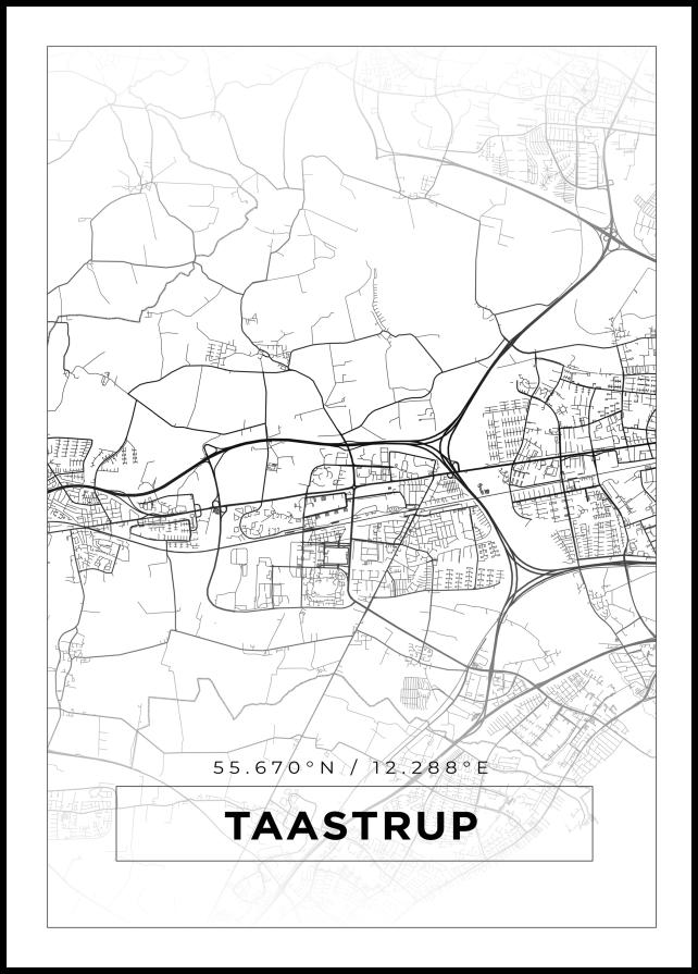 Kort - Taastrup - Hvid Plakat