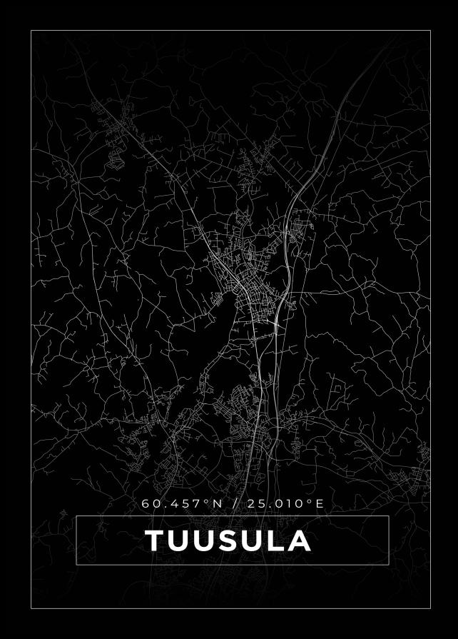 Kort - Tuusula - Sort Plakat