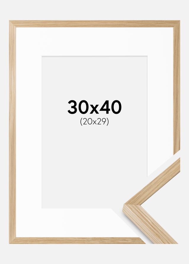 Ramme Soul Oak Veneer 30x40 cm - Passepartout Hvid 21x30 cm