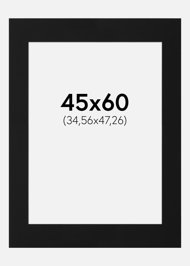 Passepartout Sort Standard (Hvid kerne) 45x60 cm (34,56x47,26)