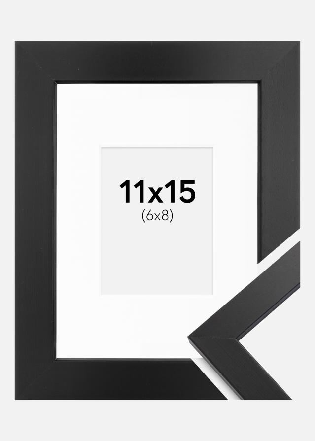 Ramme Black Wood 11x15 cm - Passepartout Hvid 7x9 cm