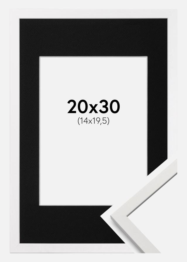 Ramme Edsbyn Hvid 20x30 cm - Passepartout Sort 15x21 cm (A5)