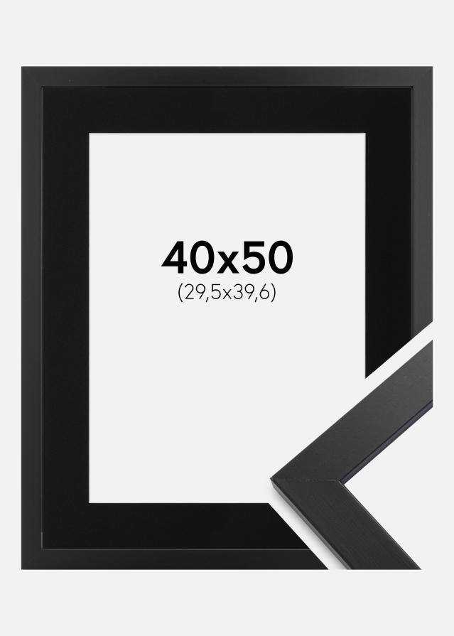 Ramme Black Wood 40x50 cm - Passepartout Sort 12x16 inches