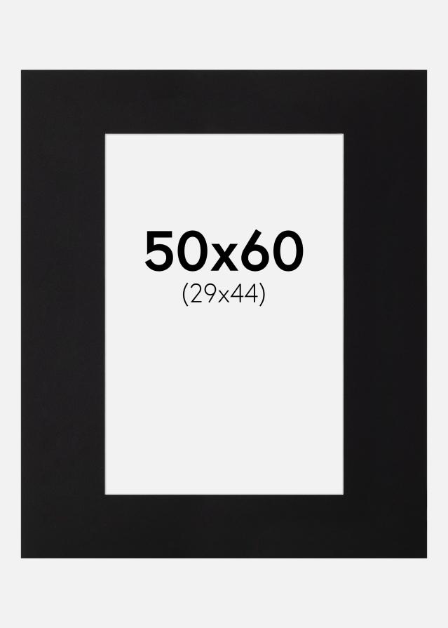 Passepartout Sort Standard (Hvid kerne) 50x60 cm (29x44)