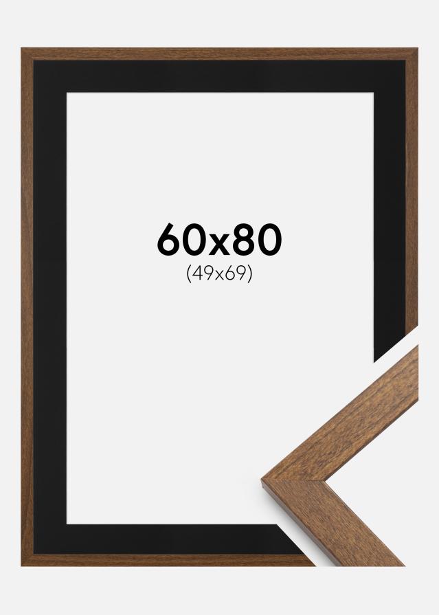 Ramme Stilren Warm Brown 60x80 cm - Passepartout Sort 50x70 cm