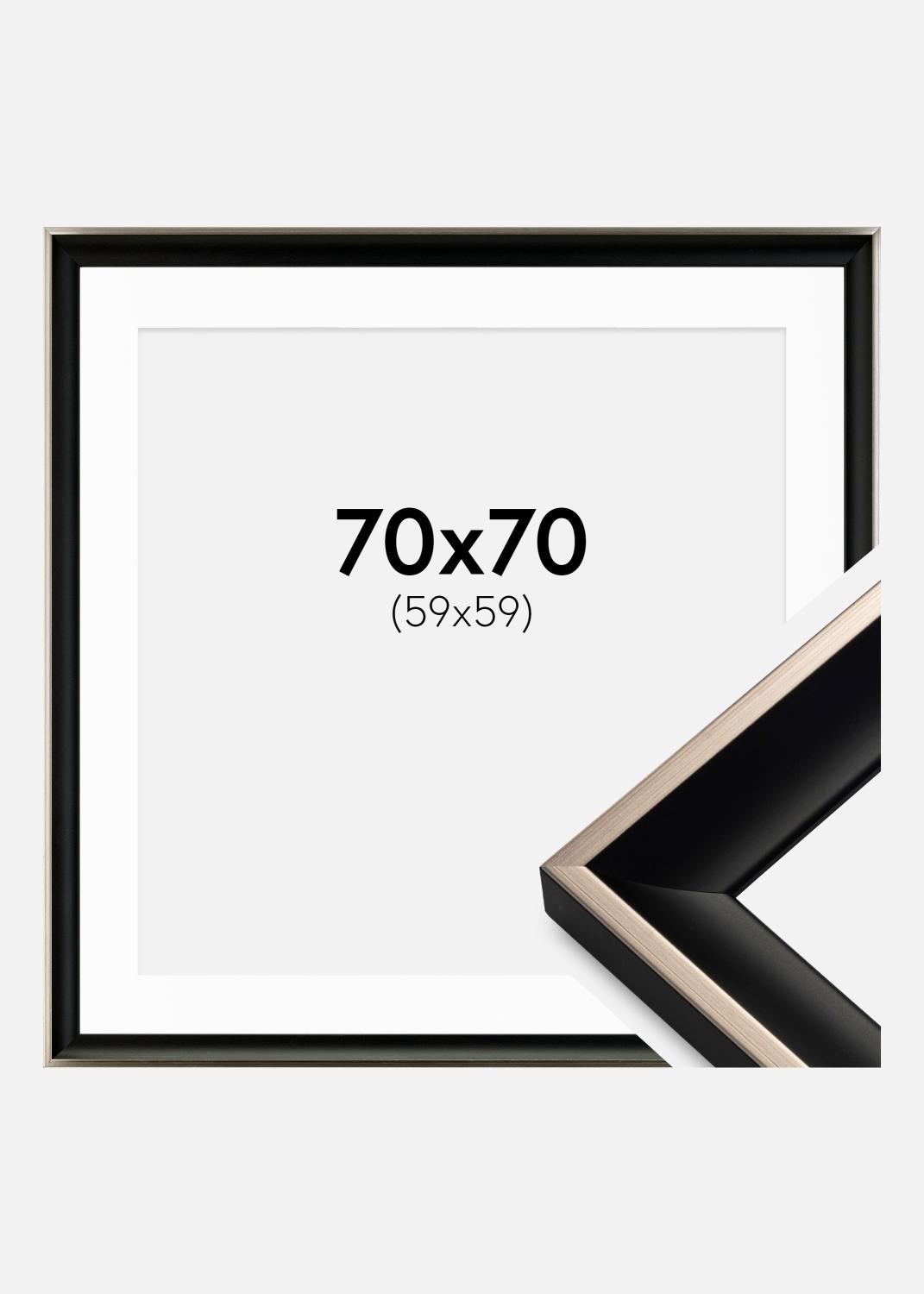 Product Image for Ramme Öjaren Sort-Sølv 70x70 cm - Passepartout Hvid 60x60 cm
