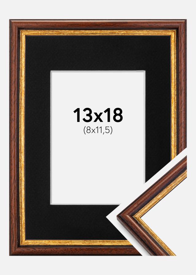 Ramme Horndal Brun 13x18 cm - Passepartout Sort 9x12 cm