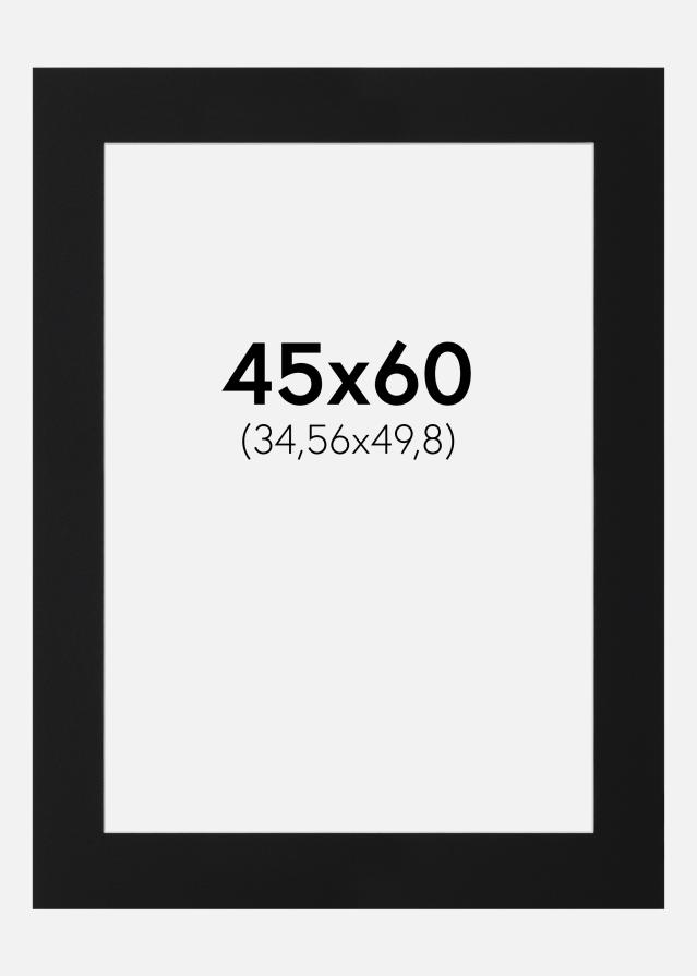 Passepartout Sort Standard (Hvid kerne) 45x60 cm (34,56x49,8)