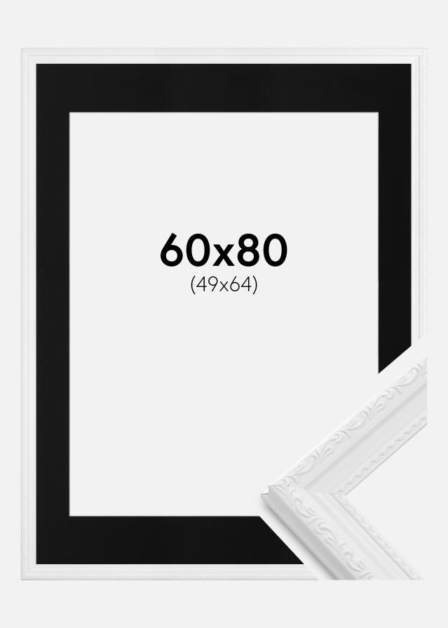Ramme Abisko Hvid 60x80 cm - Passepartout Sort 50x65 cm