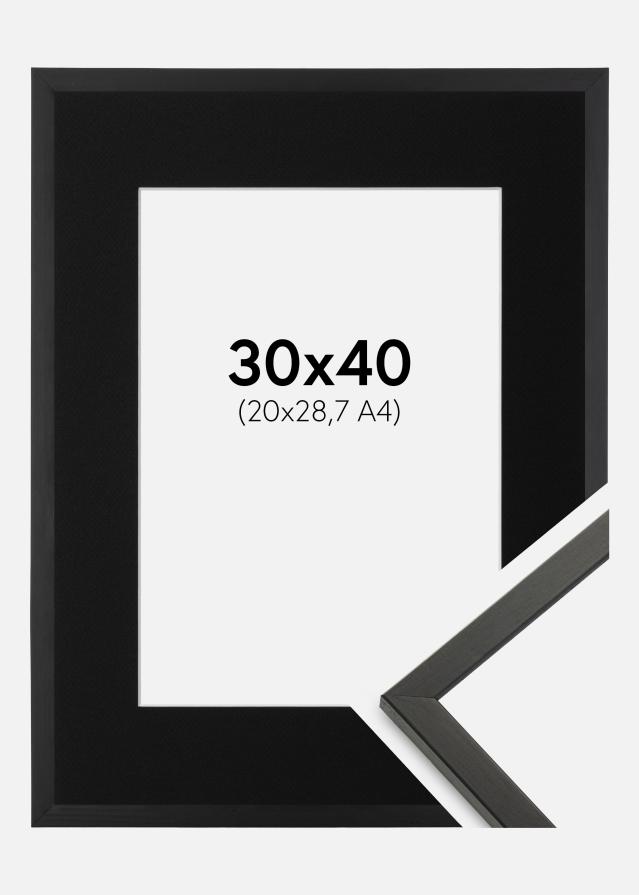 Ramme Galant Sort 30x40 cm - Passepartout Sort 21x29,7 cm (A4)