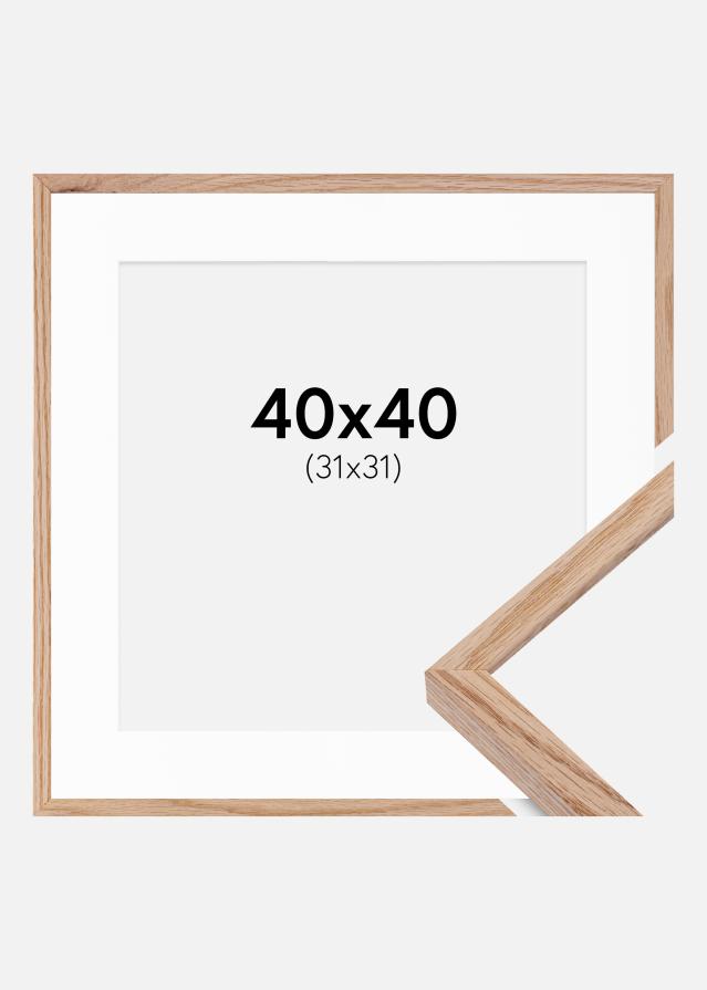 Ramme E-Line Eg 40x40 cm - Passepartout Hvid 32x32 cm