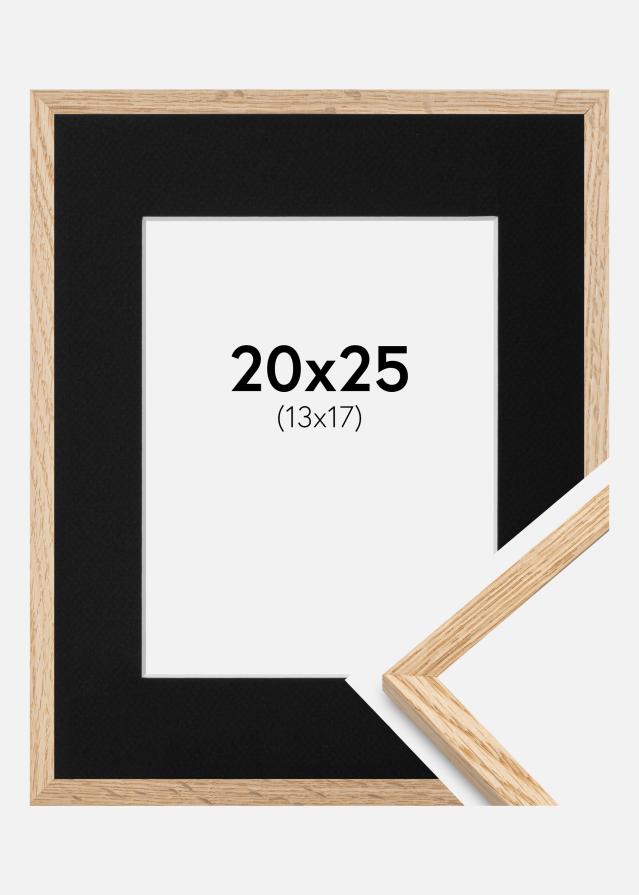 Ramme Tynd Eg 20x25 cm - Passepartout Sort 14x18 cm