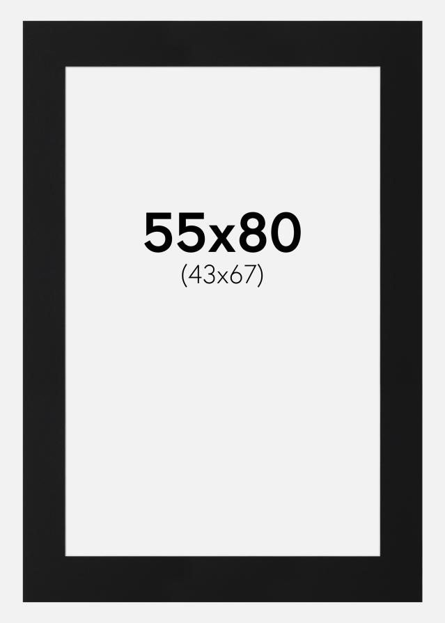Passepartout Sort Standard (Hvid kerne) 55x80 cm (43x67)